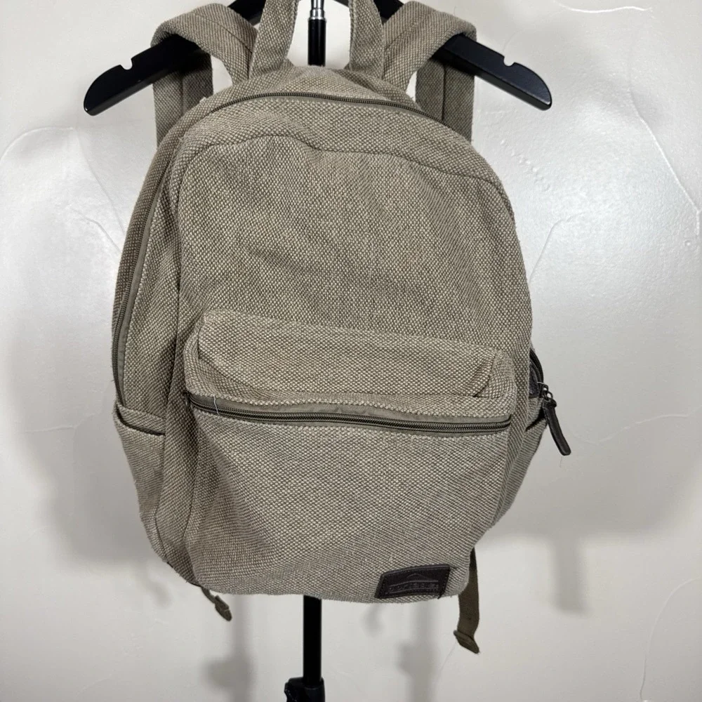 Portage Travel Gear Olive Canvas Backpack With Brown Leather Accents Multiple Co